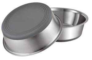 lot 6353 image: Peggy11 Stainless Steel Dog Bowls, 3.8 Cup, 2 Pack