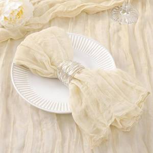 lot 6354 image: DeZerlor Beige Washable Cheesecloth Napkins Set of 12