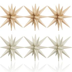 lot 6366 image: HILAVO 6pc Star Balloons 22 Inch Cream Caramel