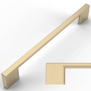 lot 6368 image: Amerdeco Brushed Brass Cabinet Pulls 6.25 CC (10 Pack)