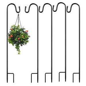 lot 6376 image: PLUVAVA Adjustable Shepherds Hooks 32 Inch (5 Pack)