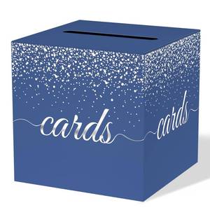 lot 6401 image: WNINK Blue Silver Card Box 8.7 x 8.7 x 8.7 Inches