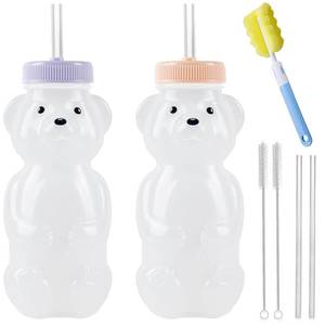 lot 6431 image: Mootikar Honey Bear Straw Cups 2-Pack 8oz