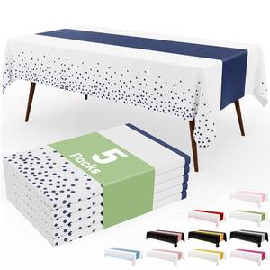 lot 6434 image: Smiry Disposable Plastic Tablecloth 54 x 108 In