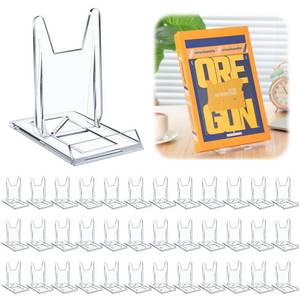 lot 7331 image: Memorywuu 24 Pack Acrylic Book Stand for Display Adjustable, 5.91in H