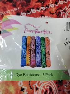lot 8370 image: Cover Your Hair Tie-Dye Bandanas 6 Pack