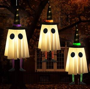lot 8381 image: Halloween Decorations Outdoor, Spooky Ghost Halloween Decor with Witch Hat