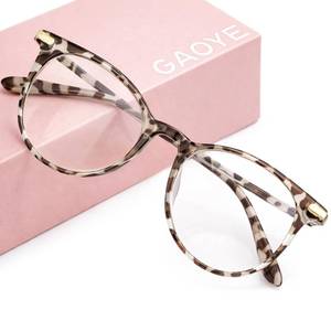 lot 8391 image: Gaoye Blue Light Blocking Glasses, Retro Round Eyewear Frame Anti Eyestrain Computer Glasses for Women Men (Leopard)