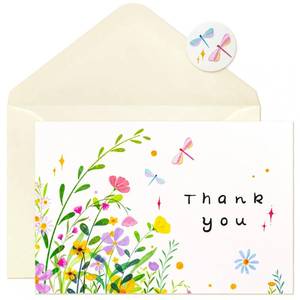 lot 8428 image: iinut 32 Floral Thank You Cards with Envelopes, 4x6 Inch Blank Note Cards
