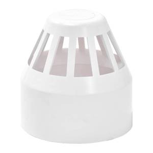 lot 8433 image: 4in.PVC DWV Termination Vent Grate End Cap Cover White