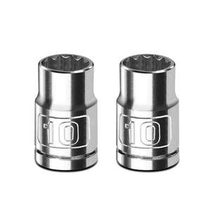 lot 8434 image: Upenjok 2PCS 38 Drive 10mm Socket Set, Shallow, Mirror Finish, Cr-V Steel, 12-Point