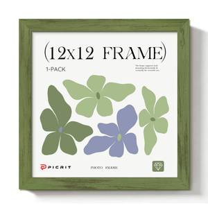 lot 8441 image: Picrit 12x12 Picture Frame, Photo Frame for Wall, Green Wood Grain