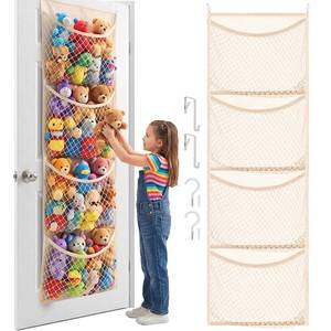 lot 8462 image: Ofiray-home Cotton Over The Door Stuffed Animal Storage