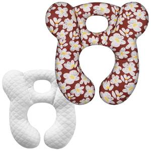 lot 8470 image: ZHOMA Baby Travel Pillow, Upgrade U-Shape Infant Pillow for Car Seat Pushchair and Stroller, Soft Comfortable Neck Support for Kids Newborn and Toddler - Flower Red