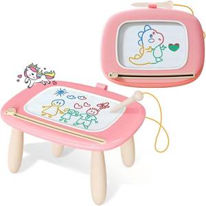 lot 9234 image: Kikidex Magnetic Drawing Board, Toddler Girl Toys for 1-3 Year Old, Doodle Board Pad Learning and Educational Toys for 1 2 3 Year Old Baby Kids Birthday Gift (Soft Pink)