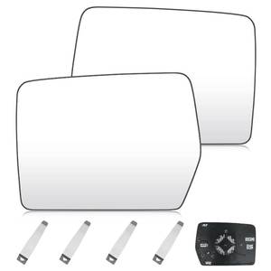 lot 9246 image: Driver Left and Passenger Right Side Heated Mirror Glass Compatible with 2004-2014 Ford F-150, Side View Exterior Mirror with Rear Holder, Replacement for 4L3Z-17K707-DB 4L3Z-17K707-DA