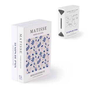 lot 9259 image: TastePick Book Shape Decorative Cable Management Box - Expandable Cable Organizer Box with Magnetic Closure for Home & Office (Blue Coral, Standard)