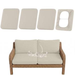 lot 9269 image: hyha Waterproof Outdoor Cushion Covers, Stretch Patio Slipcovers