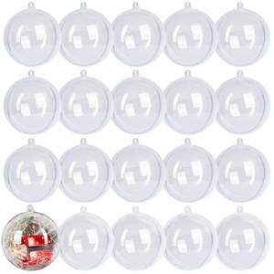 lot 9274 image: LYLYFAN 20 Pack Clear Plastic Fillable Ornament Ball 3.1580mm for Christmas,Holiday, Wedding,Party,Home Decor