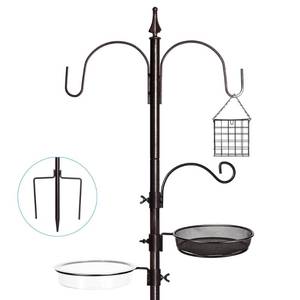 lot 9280 image: YINGYM Bird Feeder Stand Pole, 77 Inch Bird Feeding Station for Outside