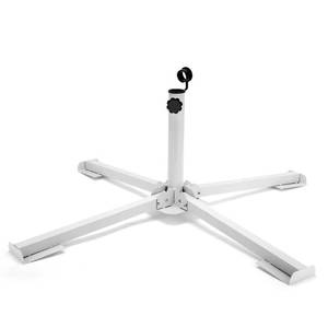 lot 9282 image: KiKiHeim Patio Umbrella Stand Outdoor Base, Portable Foldable Beach Umbrella Stand, Rust Free Tempered Iron Umbrella Base Holder, White
