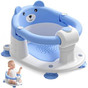 lot 9283 image: Baby Bath Seat for Babies 6 Months & up, Non-Slip Toddler Bath Seats for Babies Sitting Up, Safe Infant & Newborn Bathtub Chair with 4 Suction Cups & Soft Cushion for Shower,Blue