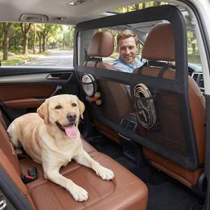 lot 9286 image: Heavy Duty Dog Car Barrier with Sturdy Metal Frame, Wider Coverage Pet Divider Net for Back Seat & Cargo Area, Universal Fit for Cars SUVs Trucks, Claw-Proof Transparent Mesh for Cool Airflow