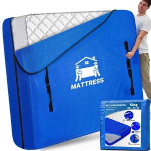 lot 9288 image: Mattress Bags for Moving, BETU Mattress Protector Waterproof Mattress Cover King Size Storage Bags with Heavy-Duty Handles and Zipper for Bed Extra Thick Large Reusable (82x79x15 Blue)