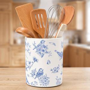 lot 9289 image: R HORSE Chinoiserie Ceramic Utensil Holder for Kitchen Counter Organizer