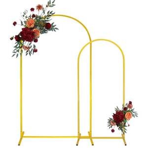 lot 9290 image: Gold Metal Arch Backdrop Stand 2 Set 7.2FT, 6FT Wedding Arch Stand Arched Door Frame for Birthday Party Baby Shower Ceremony Indoor Outdoor Celebration Decor (7.2FT, 6FT)