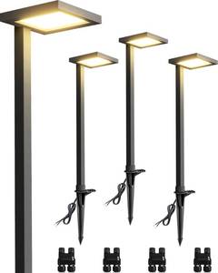 lot 9296 image: SUNVIE 5W 3000K LED Low Voltage Landscape Pathway Lights Black, 4 Pack