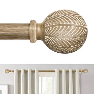 lot 9299 image: OICIPT 2 Pack Boho Wood Curtain Rods for Windows, 18-45in Adjustable