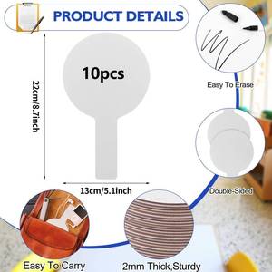 lot 10383 image: 10-Pack Dry Erase Answer Paddle White Board Double Sided Paddles