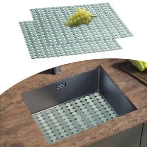 lot 10390 image: Sink Protectors Mat for Kitchen Sink - 2Pack Adjustable Kitchen Sink Mat Fast Draining - Dish Drying Mat for Dishes And Glassware - Easy to Clean & Diy Cut