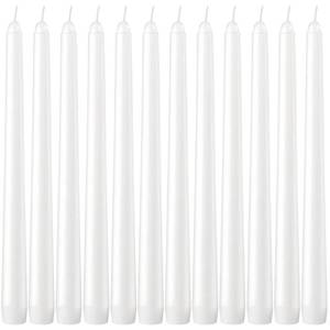 lot 10402 image: Dripless Taper Candles - Unscented White Candles Bulk - Candle Sticks Long Burning 7.5-8 Hours - for Candlesticks, Dinner Table, Vigil, Advent, Christmas, Thanksgiving, Kwanzaa - 12 Pack,10 Inch Tall