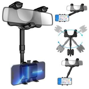 lot 10406 image: SXhyf Rear View Mirror Phone Holder, 2023 Rotatable and Retractable, Universal Mount, Cell Car Fit for iPhone 11 12 13 14 Pro Max Samsung All Phone
