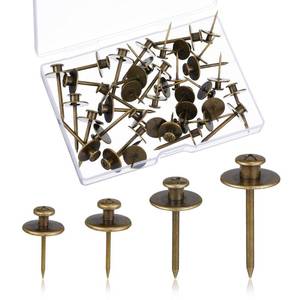 lot 10409 image: Zhengmy 40 Pcs Double Headed Picture Hangers Nails 4 Size, Bronze