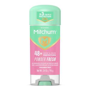 lot 10415 image: Mitchum Womens Antiperspirant Deodorant Gel, Powder Fresh, 3.4 oz
