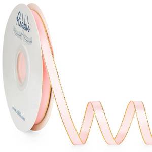 lot 10417 image: Ribbli Light Pink Satin Ribbon with Gold Edge,Double Faced Satin 38 inch x Continuous 50 Yards,Light Pink Ribbon Use for Crafts, Gift Wrapping, Wedding Card Decoration