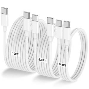lot 10429 image: LOFPYE 3-Pack 3.3FT6.6FT10FT 60W USB C to USB C Cable, Type C to Type C Cable,Fast Charging Cable for iPhone 17 16 15 Pro Plus Pro Max Air��for Galaxy S25, for iPad, for MacBook and More