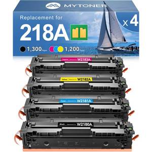 lot 11771 image: MYTONER 218A Toner Cartridges 4 Pack  Retail $125.99