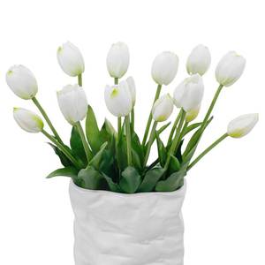 lot 11780 image: LINSIE 15 Pcs White Artificial Tulips Latex Flowers