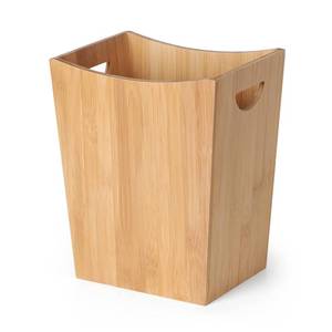 lot 11790 image: MOOACE Bamboo Trash Can with Handle, 2 Gallon