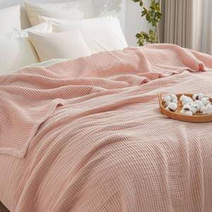 lot 11794 image: PHF 100% Cotton Waffle & Muslin Blanket Queen 90x90