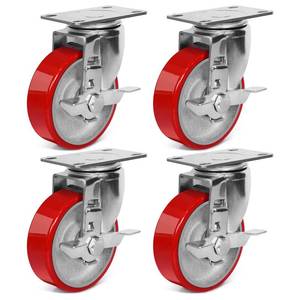 lot 11803 image: ZDNEY 4 Inch Heavy Duty Swivel Casters with Brake Set