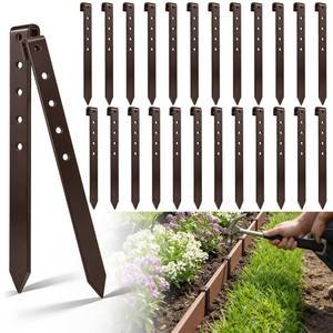 lot 12291 image: Fumete 36 Pcs 10 Metal Landscape Stakes Bulk, Garden, Heavy Duty, Brown