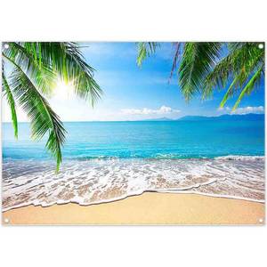 lot 12301 image: ZTHMOE 7x5ft Summer Beach Photography Backdrop Hawaii Tropical Banner