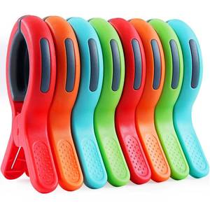 lot 12313 image: KEYBOO Beach Towel Clips Heavy-Duty Plastic 8-Pack