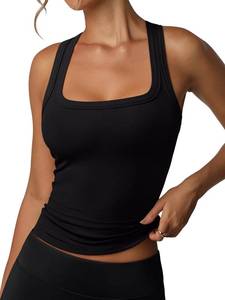 lot 12327 image: REORIA Built-in Bra Tank Top Racerback Square Neck M
