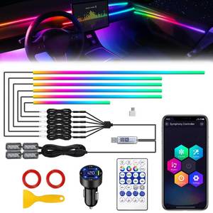 lot 12342 image: MAODANER Acrylic Car LED Strip Light Kit RGB 650 LEDs